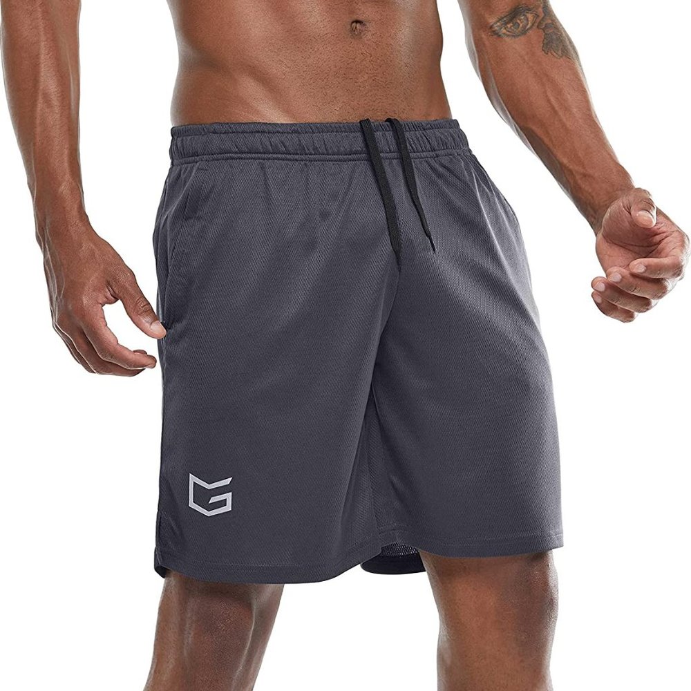 Shorts Mens Gray with Zippered Pockets Mesh Fabric Gradual Size Med. NWT